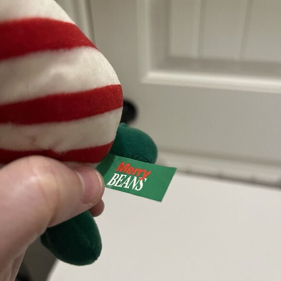 Vintage Eckerd Merry Beans Bean Bag Plush Christmas Peppermint Candy Cane 7.5" - Picture 8 of 8